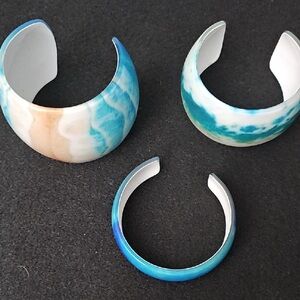 Sassy Jones Blue and White Cuff Bracelets